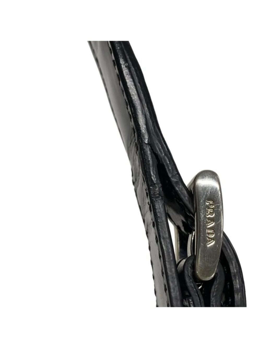 PRADA Black and Red Rose Floral Top Handle Bag Clochette Keys Silver Hardware - Picture 5 of 16